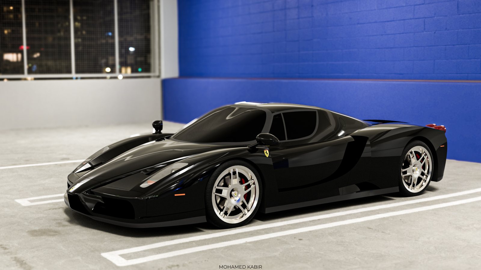 Ferrari Enzo Parking, de nuit