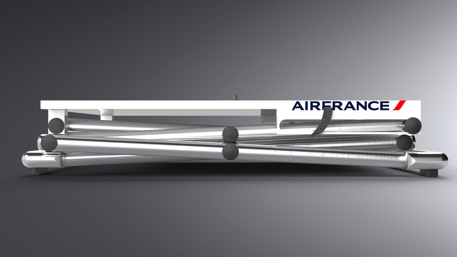 Table pliante Air France Profil replié